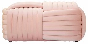 Bancă roz-deschis cu tapițerie din catifea Softy – Mauro Ferretti