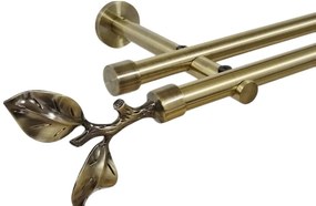 Galerie dubla picior universal fara inele prindere perete galaz 19/19 mm aur antic (Alege marime: 200 cm)