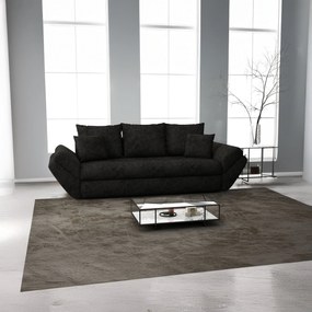 Canapea extensibilă dumonde cu ladă de depozitare si sezut confortabil din spuma high-density, Loana Enjoy Black 250x100 cm