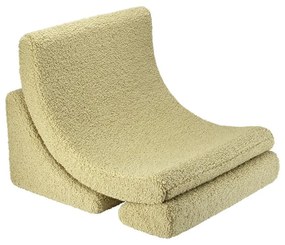 Fotoliu de copii verde cu tapițerie din țesătură bouclé Moon – Wigiwama