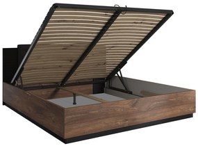 Pat matrimonial 160 cm Signat Typ 31 (Negru + Stejar flagstaff + fir argintiu). 1107660