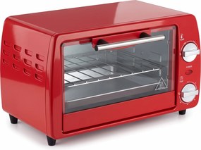 HOMCOM Mini cuptor electric 10L, 750W, cu temperatură reglabilă și timer, 36,5x26x22 cm, roșu | Aosom Romania