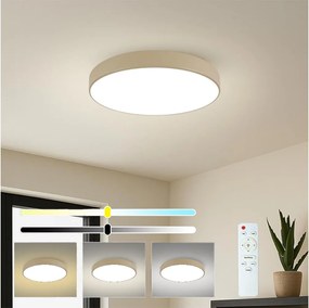 Brilagi - Lampă LED dimabilă POOL, 60 W, 230 V, 3000-6000 K, Ø 60 cm, bej, cu telecomandă