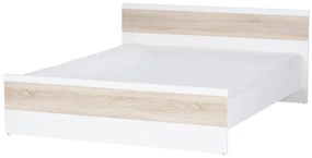 Pat matrimonial 160 cm Wanta 03 (Alb + stejar sonoma). 1068249