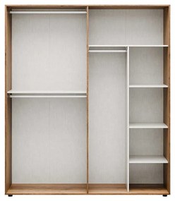 Dulap Haine Adore Oryana cu 4 usi cu rafturi si umerasi, 180 x 210 x 62 cm