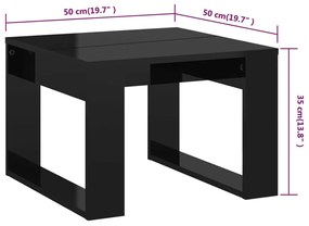Masa laterala, negru extralucios, 50x50x35 cm, PAL 1, negru foarte lucios