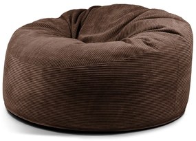 Fotoliu bean bag maro închis cu tapițerie din catifea reiată Om 135 – SLOWDOWN
