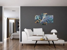 Tablou - Cai cu fundal auriu (90x60 cm)