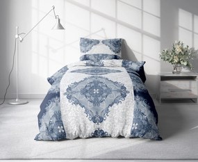 Lenjerie de pat din crepon Culoare albastru, MANDALA