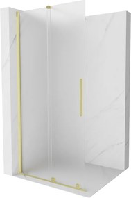 Mexen Velar perete de duș glisant Walk-in 80 x 200 cm, înghețat 8 mm, auriu periat - 871-080-000-33-55