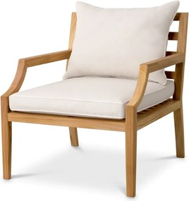 Fotoliu elegant pentru exterior design LUX Hera natur / flores off-white