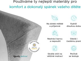 Cearsaf Frotir pentru patut cu elastic gri deschis 60x120 cm