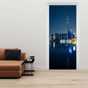 Fototapet pentru ușă - Oraș noaptea (95x205cm)