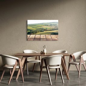 Tablou - Raft din lemn cu peisaj (90x60 cm)