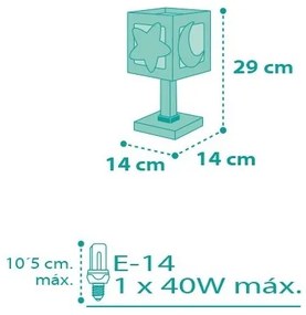 Dalber D-63231H - Veioză copii MOONLIGHT 1xE14/40W/230V