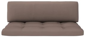 Canapea de mijloc de gradina din paleti, alb, lemn pin tratat Gri taupe, canapea de mijloc, Alb, 1
