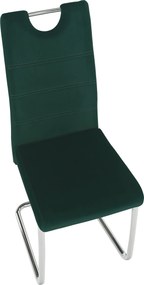 Scaun de luat masa, ţesătură de catifea smarald / cusături deschise, ABIRA NEW