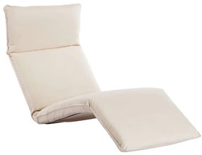 vidaXL Șezlong pliabil, alb crem, țesătură oxford