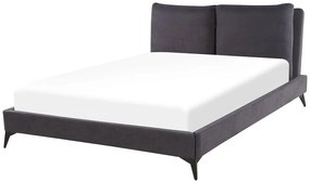 Pat matrimonial 160 cm MELIA (poliester) (gri închis) (cu somieră). 1023471