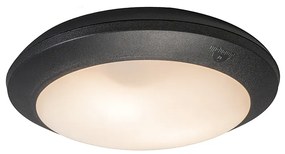 Lampă de tavan neagră cu senzor de mișcare IP65 - Umberta