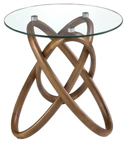 Masuta auxiliara design modern Walnut Round Corner