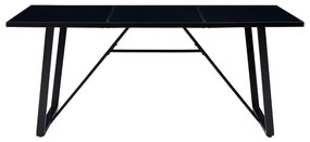 Masa de bucatarie, negru, 180 x 90 x 75 cm, sticla securizata 1, Negru, 180 x 90 x 75 cm