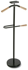 Suport haine, Versa, Galan Negro, 44 x 108 cm, metal/lemn de pin, negru