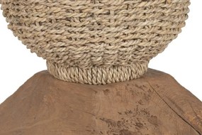 Lampă de podea din lemn de tec și fibre naturale, 25×25×108 cm, „Bali"