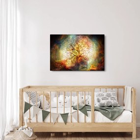 Tablou abstract cu copac (90x60 cm)