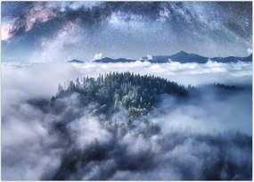 Tablou pădurii în ceață (70x50 cm)