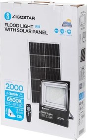 Proiector LED solar dimabil Aigostar LED/300W/3,2V IP65 + telecomandă