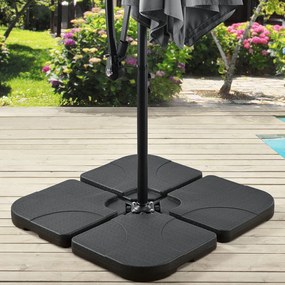 Suport stabilitate umbrelã "Quad" din 4 piese setat pânã la 80 kg, negru