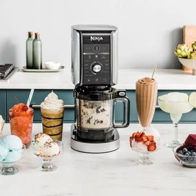 Masina de inghetata Ninja Creami Deluxe NC502EU, 800W, 10 programe, 2 recipiente 709 ml, CREAMify, Negru