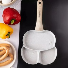Tigaie cu 3 compartimente Klausberg KB 7824, 19 cm, Finisaj marmura, Inductie, Gri