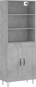 vidaXL Dulap înalt, gri beton, 69,5x34x180, lemn compozit