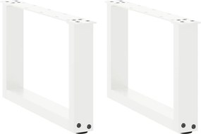 vidaXL Picioare pentru măsuță de cafea în formă de U, 2 buc., alb, 50x(30-31) cm, oțel