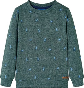 vidaXL Bluzon pentru copii, verde închis melanj, 104