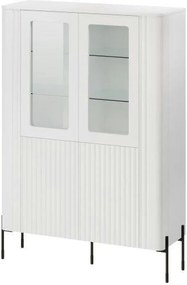 Vitrina VERA, alb, PAL laminat/sticla, 110x40x160 cm