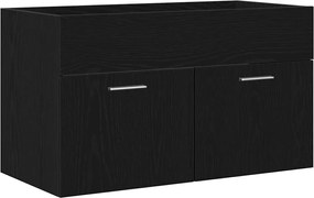 vidaXL Dulap de chiuvetă Stejar Negru 38,5 x 100 x 46 cm Lemn compozit