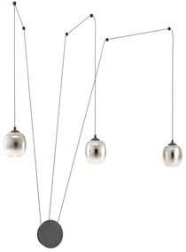 Redo 01-3485 - Aplica de perete LED dimabilă KHADI, 3xLED/5,5W/230V, negru/fumuriu