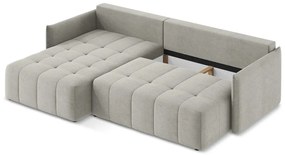 Colțar gri deschis extensibil/cu spațiu de depozitare (cu colț pe partea stângă/cu șezlong) Moku – Makamii
