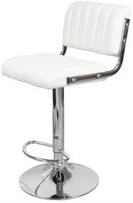 Set 2 scaune de bar rotative din piele sintetică Midnight albe