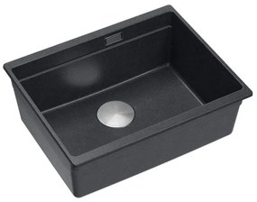 Chiuveta din granit Logan 100 negru metalic ventil crom