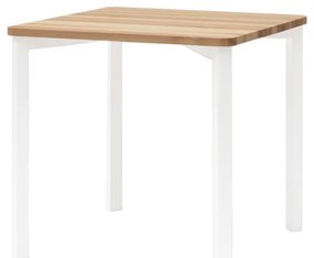 Masă cu picioare rotunjite Ragaba TRIVENTI, 80 x 80 cm, natural-alb