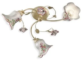 Lustra aplicata cu flori ceramice in stilul clasic Florentin PISA 3L