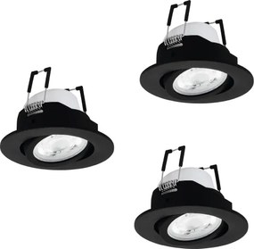 Eglo 902287 - Set 3x LED RGBW, spot încastrat reglabil SALICETO-Z LED/4,7W/230V, negru