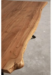 Masă de dining în culoare naturală cu blat din lemn de acacia 100x200 cm Mudri – Marckeric