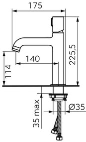 Baterie lavoar FDesign Meandro cu ventil click-clack, crom - FDSFD1-MDR-2-11