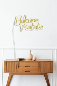 Decoratiune luminoasa LED de perete Hakuna Matata Galben 47x29x2 cm