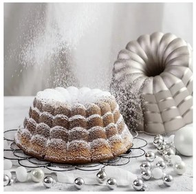 Forma de chec Dr.Oetker Floral 2551, 24 cm, Rotunda, Aluminiu turnat, Argintiu
